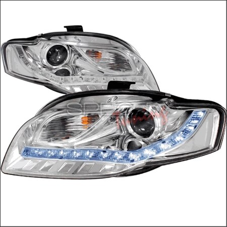 Overtime R8 Style Projector Headlight for 06 to 08 Audi A4- Chrome - 10 x 21 x 27 in. OV3198079